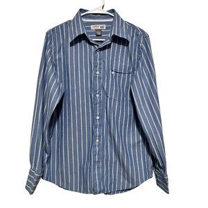 Urban‎ Pipeline Long Sleeve Mens Blue White Stripped Collard Shirt Size M